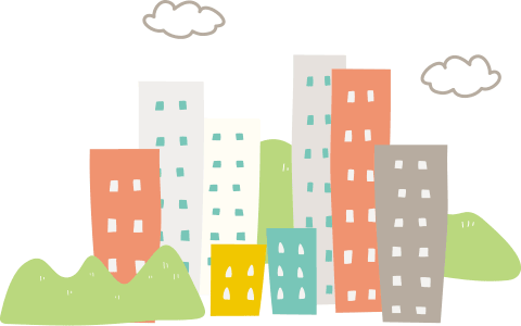 いくつかのビルのイラスト